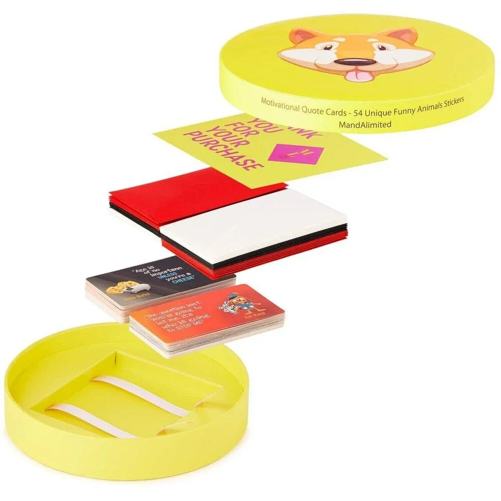Motivational Quote Cards 54 Unique - Inspirational Funny Animals Sticker Cards